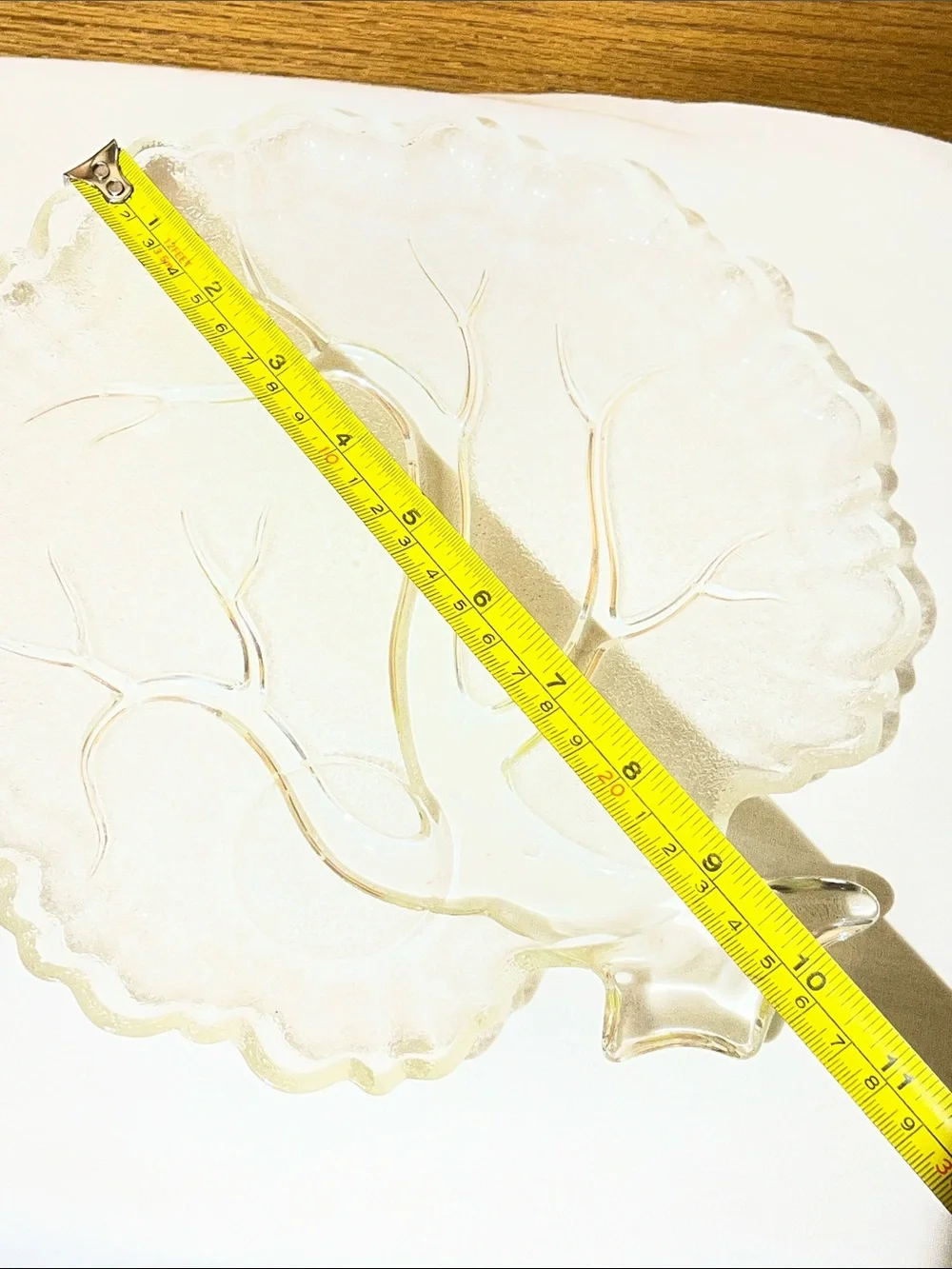 Pair of Clear Glass Tree-Shaped Serving Platter - Elegant Clear Serveware